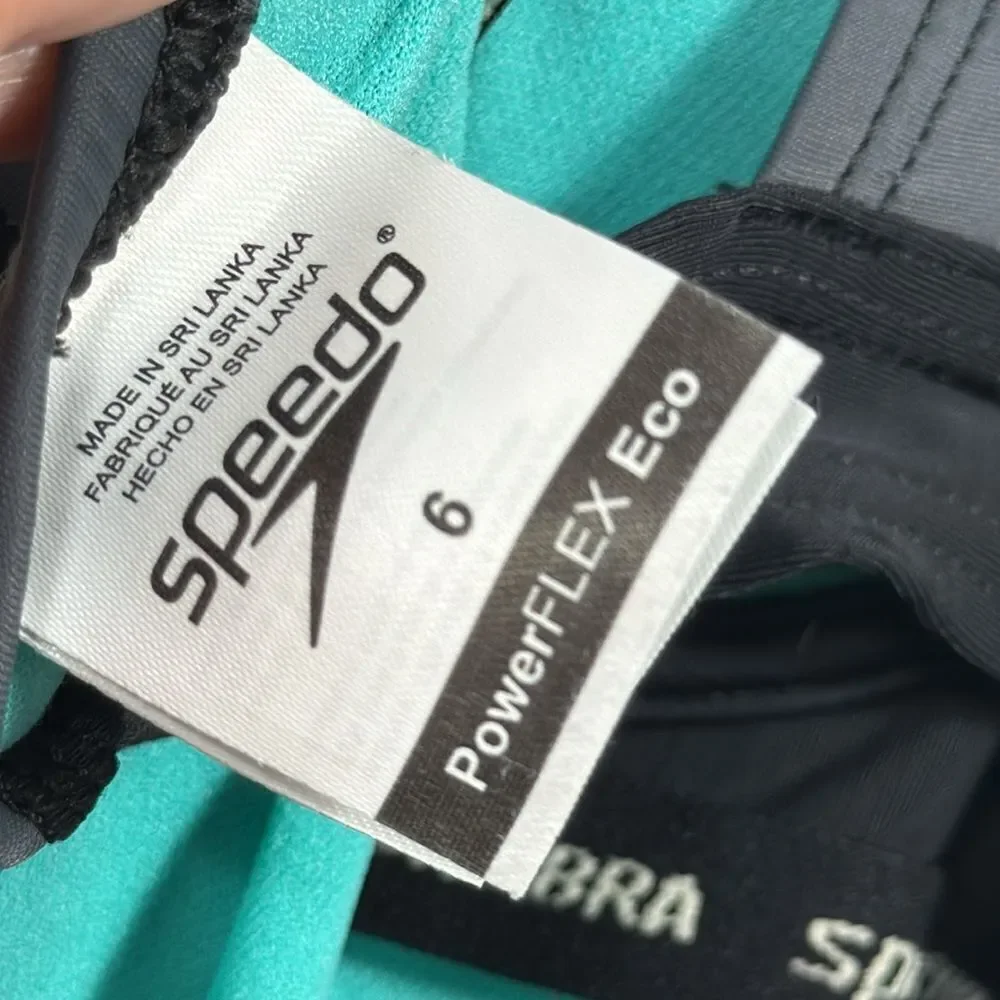 Speedo Womens Black Aqua Racerback Hydro Bra One Piece Swimsuit